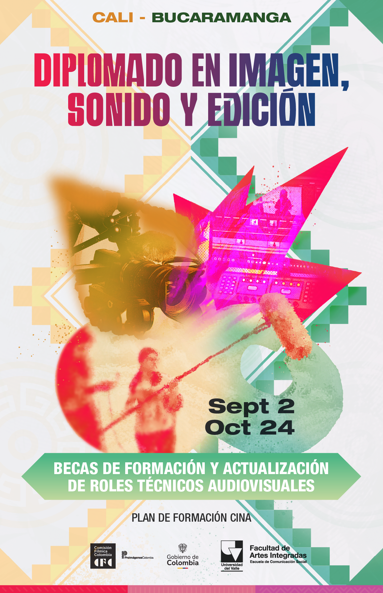 Afiche a color del Diplomado en Imagen, Sonido y Edición 2026