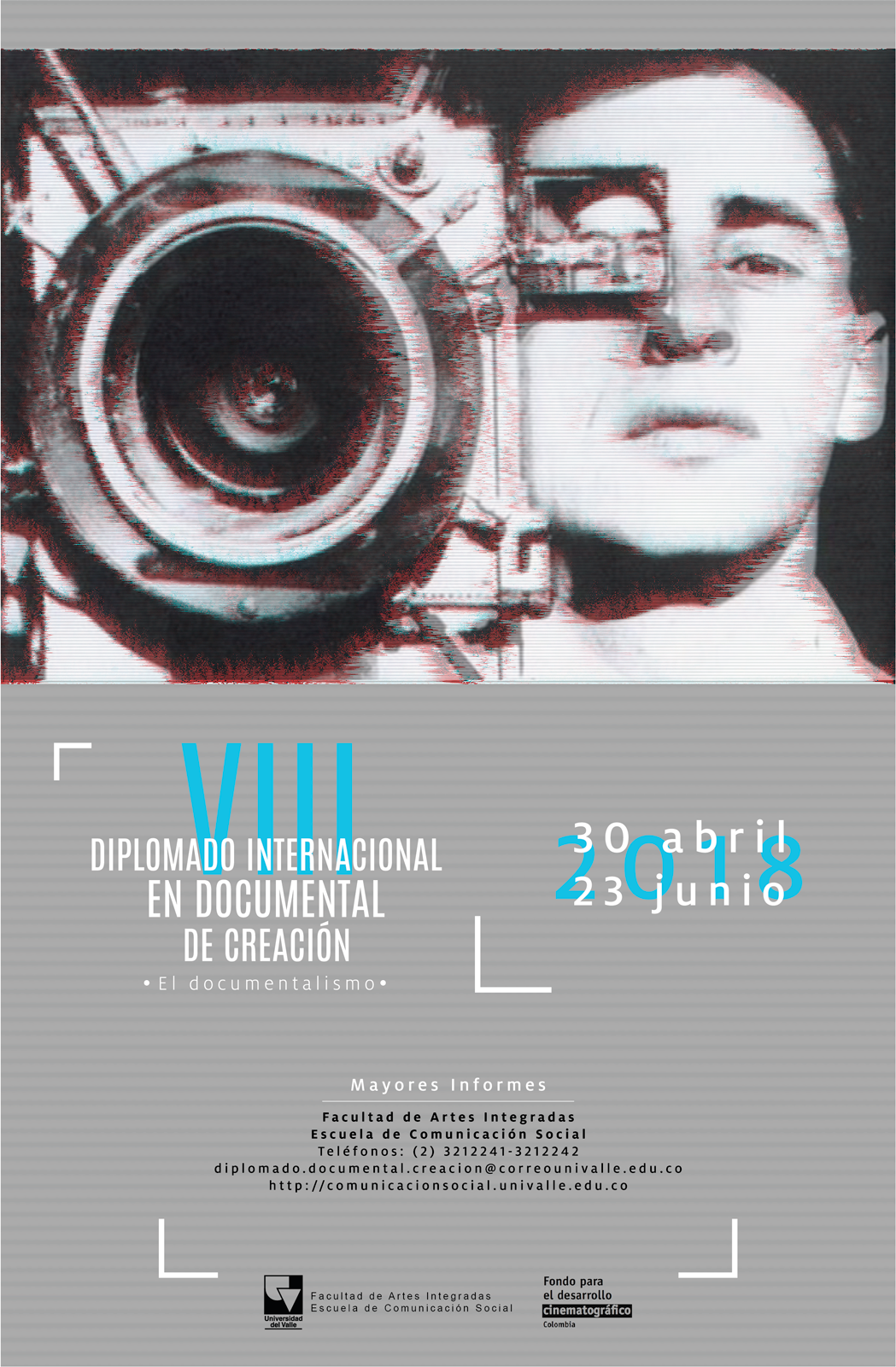 Afiche del VIII Diplomado Internacional en Documental de Creación 2018