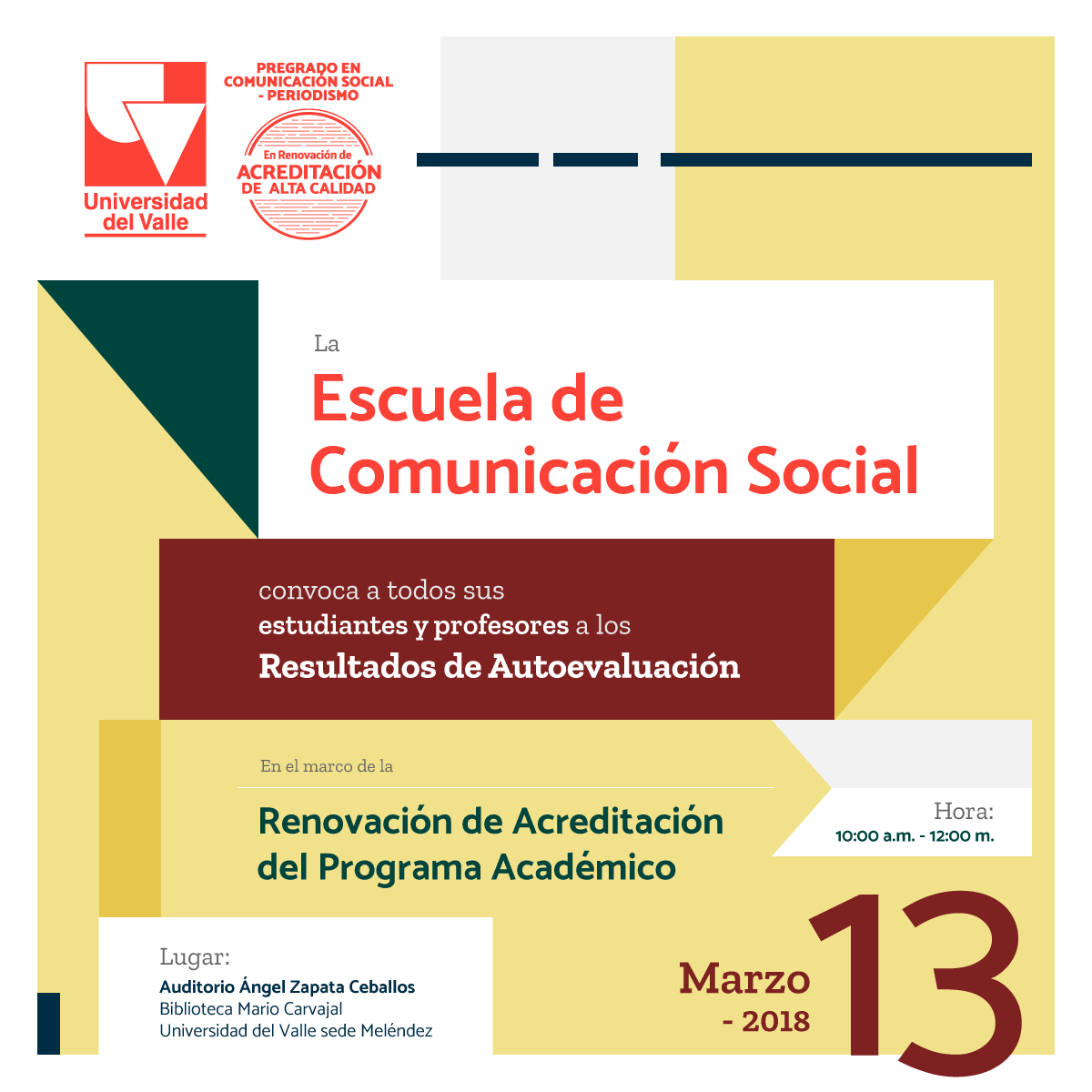 Invitación a la Presentación de los Resultados del Proceso de Autoevaluación