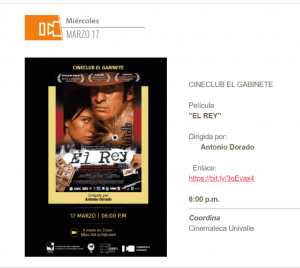 CINECLUB EL GABINETE - Pel&iacute;cula El Rey de Antonio Dorado