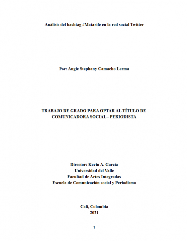 2022 - An&aacute;lisis del hashtag #Matarife en la red social Twitter