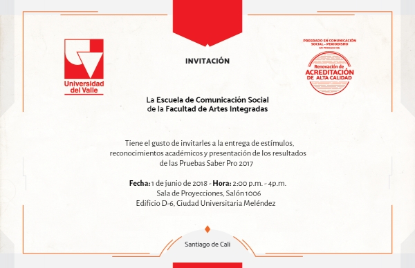Invitaci&oacute;n Viernes 1 de junio de 2018